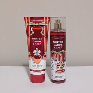 Bath and Body Works Winter Candy Apple Body Cream & Fragrance Mist Bundle Set
